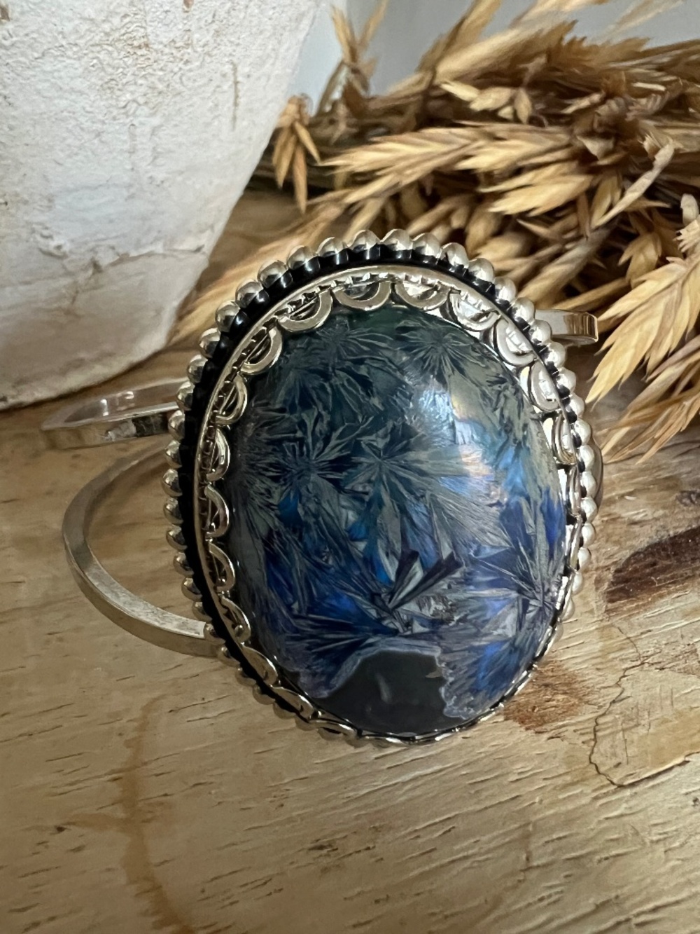 Faux Stone and Silver Southwestern Bracelet